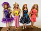 Barbie Dolls, 4 Dressed in Custom / Handmand Outfits