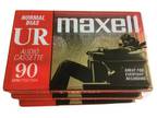 Maxell 90 minute new sealed lot of 3 Audio cassettes Normal