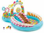 Intex Candy Land Inflatable Pool With Waterslide Kids Summer