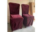 2 Pottery Barn Armless Wine Burgundy Dining Side Chair Loose