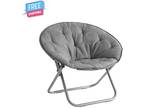 Large Super Soft Microsuede 30" Saucer Chair w/ Steel Frame