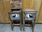 Wolf Set of 2 rustic wolf end tables nightstands solid wood