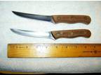 2 Vintage Chicago Cutlery # 103S Knives Walnut Handles