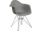 Flash Furniture Plastic Chair w/Chrome Base- Gray 24