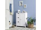 Bathroom Floor Cabinet Wooden with 1 Cupboard and 3 Drawers