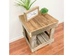 Rustic Farmhouse Reclaimed Wood End Table, Natural