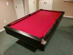 AMF SAVANNAH BILLIARD POOL TABLE 7' BLACK/RED w/Pool Cues