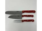 Santoku 3 In 1 Slicer Diver Mincer Knives Set Of 3-7" 5" 3"