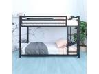 DHP Miles Metal Bunk Bed, Black, Twin over Twin