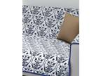 Blue & Off-White Screen Print 3 Seater Quilted Sofa Cover
