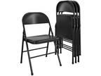 Steel Metal Folding Chair (4-Pack), Black New Condition
