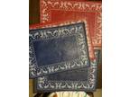 4 Paisley Table Placemats-2 red & 2 blue