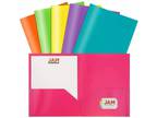 JAM PAPER Plastic 2 Pocket POP Folders Durable Folders