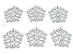 25 Count Shaped Paper Clips White Christmas Snowflake Desk