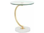 Lumisource Contemporary C-Shaped Table In White Marble And
