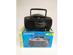 Audiovox CD 189 CD AM/FM Cassette Portable Boombox with Box