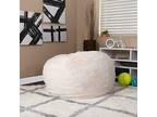 Flash Furniture Oversized Lightweight White Furry Refillable