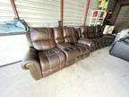 Nice! Abbyson Brown Leather Couch, storage Loveseat