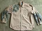 Columbia Hunting Cotton Shirt Button-Down Mens Large Brown
