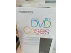 Memorex 10-pk Standard DVD Cases, Black (Cases Only) New