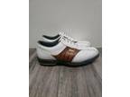 Foot Joy Men's Dry Joys #53570 Golf Shoes White/Brown Saddle