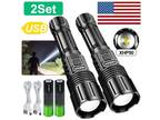 1/2PACK 990000LM Tactical Zoom Flashlight 5Mode XHP50 LED