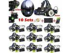 10X 350000LM LED Zoomable Headlamp Headlight Rechargeable