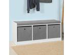 Haotian FSR65-DG, Grey 3 Baskets Hallway Bedroom Storage