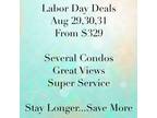 Labor Day Availability, Great Views, Big Savings