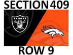 2 Tickets - Las Vegas Raiders vs Denver Broncos - 2022