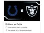 Las Vegas Raiders Vs Colts 11/13/22 4 Tickets Sec 229 Row 11