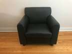 Black Leather Armchair, Sofa, used but in good condition