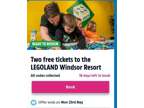 3 July Legoland x2 tickets sunsaver tickets
