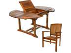 5-Piece Oval Extension Table Stacking Chair Set