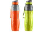 Plastic Sports Water Bottle, 900 ml, Set of 2(Assorted)