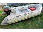 Inflatable Dinghy Boat Tender and Mariner 15hp Complete