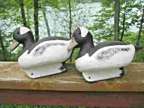 Pair of Vintage Duck Decoys Bufflehead Drakes Signed Rl