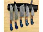 Handmade Damascus Steel Knives Chef Knives Kitchen Set