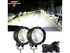Auxbeam 4In 72W Round Led Offroad Light 2PCS 7200LM Spot