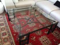 Designer Wrought Iron & Glass Coffee Table