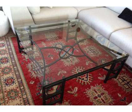 Designer Wrought Iron &amp; Glass Coffee Table is a Coffee Tables for Sale in Del Mar CA