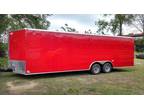 New 8.5x24 Red Enclosed Cargo Trailer / Car Hauler
