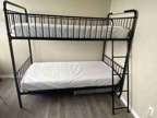 Bunk Beds Twin Over Twin, Back, Metal, Twin Mattress