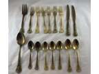 Lot Of 17 GODINGER Brass/Golden Toned Cutlery Flatware