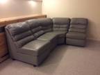Lane Grey Leather 4 Piece Sectional