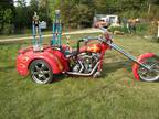 Motorcycle Trike- Viper Red Corvette Body-Harley Davidson Engine