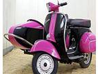 1966 Black and Pink Vespa 150 Scooter with Sidecar