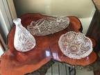 Set of fine vintage crystal/glass ware Bowls, Decanter