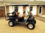 Black & Orange Club Car Lifted Golf Cart -
