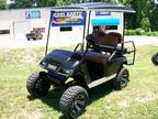 Black EZ-GO Golf Cart with Saddle Bag Brown Seats with Warranty